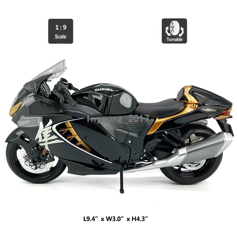 1:9 Suzuki Hayabusa Motorcycle Model Diecast Toy Car Boys Toys Kids Gifts Black - Image 3 of 4