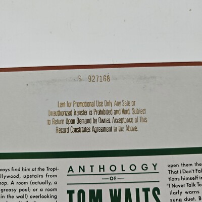 米LP Tom Waits Anthology Of Tom Waits 604161E ASYLUM /00260 TOM WAITS / Anthology Of Tom Waits ( Asylum Records – 60416-1-E