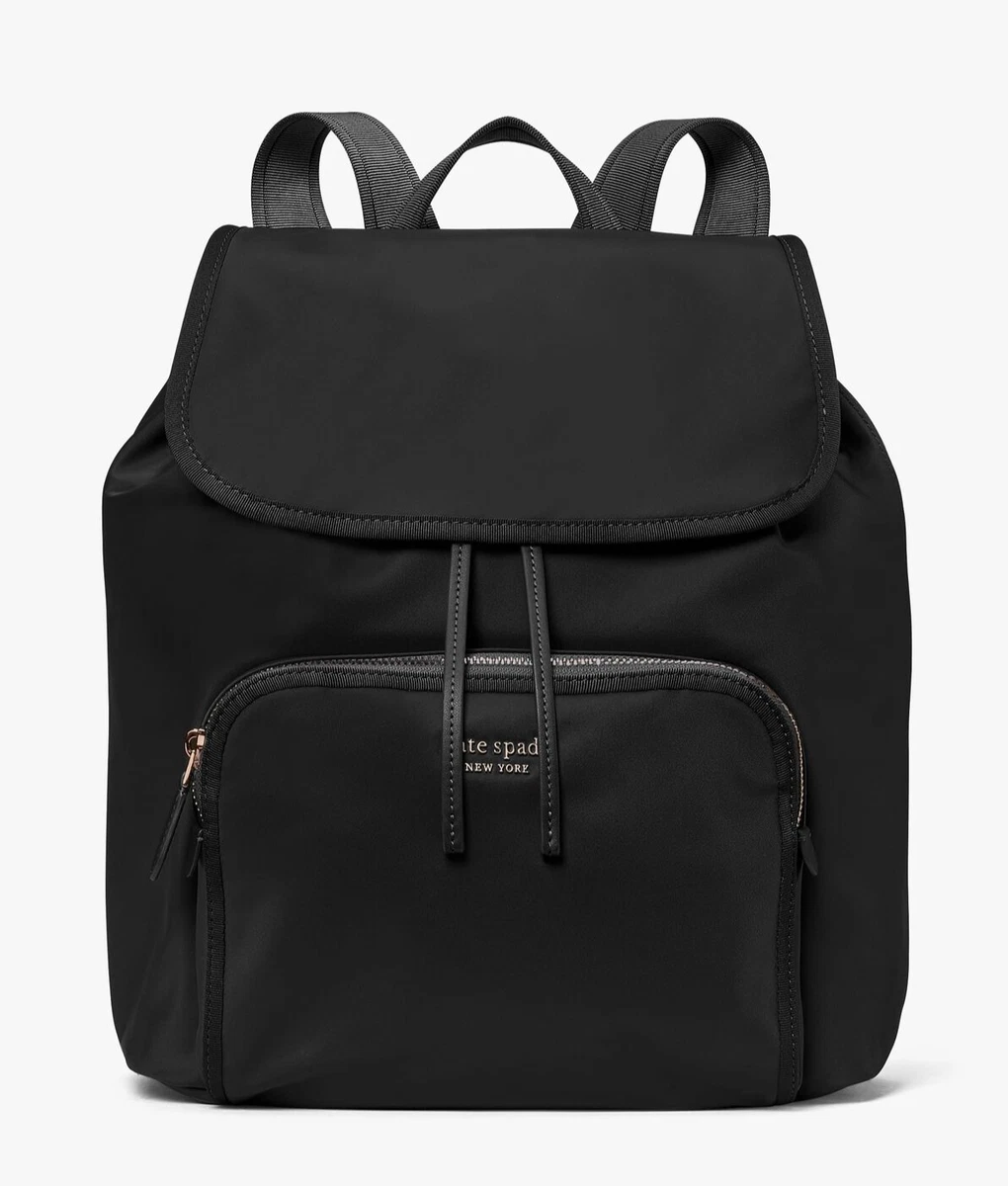 Kate Spade the little better sam nylon medium backpack ~NWT~ Black | eBay