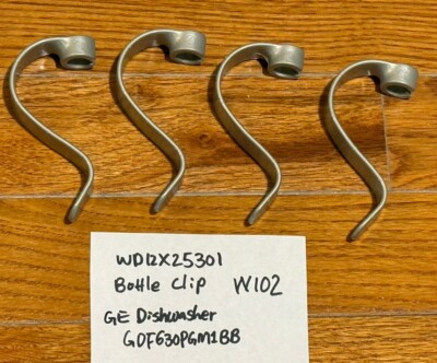 Qty 4 Bottle Clips WD12X25301 Gray for GE GDF630PGM1BB Dishwasher ROC