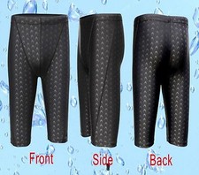 NWT Mens Black Racing Nylon/Spandex Jammers Swim Suit  4 sizes 28"-41" waist