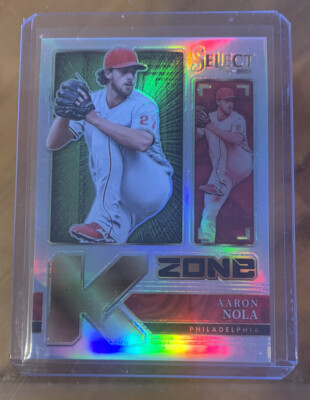2022 Panini Select Aaron Nola K Zone Silver Prizm Case Hit Insert Phillies SP