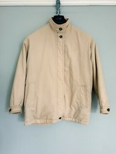 Grenfell Womens Jacket Vintage Beige Paded Harrington Bomber 80s Retro M / 14