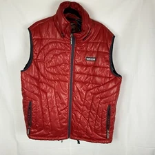 Ecko UNLTD Puffer Vest Red Navy Men's Y2K Grunge 90s Pockets X-Large Logo