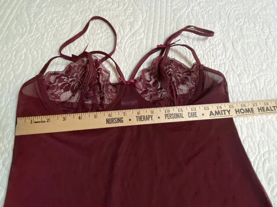 Elegante Momentos San Valentín Camisola Vino Con Alambres Talla Grande Foto 4 de 4