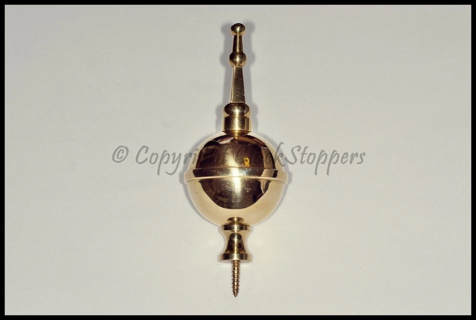 Brass Ball & Spire Grandfather Wall Clock Finial Longcase Ornament Decoration
