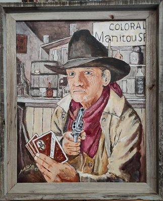 #ad Original Western Oil Painting quot;A Difference of Opinionquot; by Marc Bitler $125.00