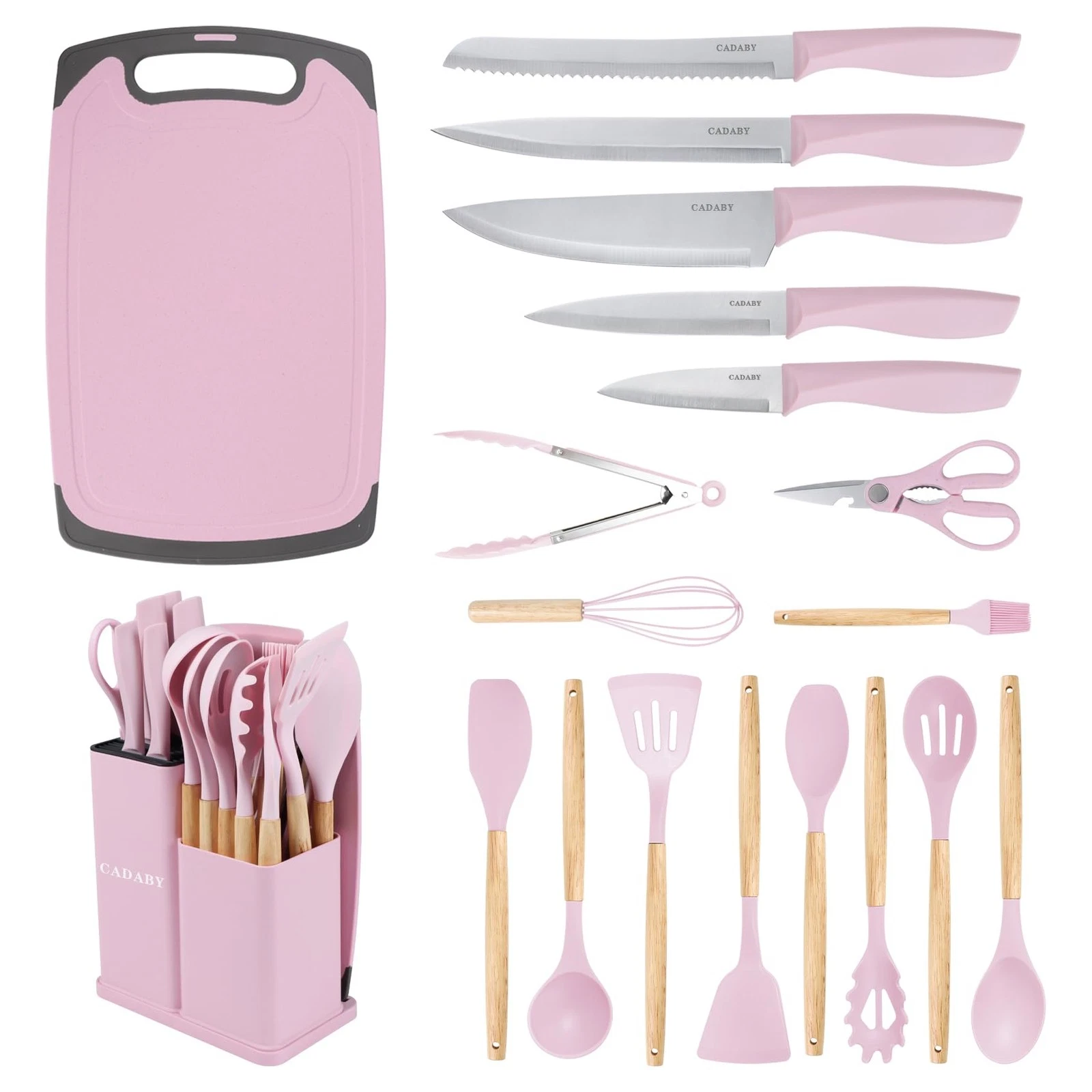 19 PCS Kitchen Cooking Utensils Set, 11 Pieces Silicone Cooking Utensils Set ...