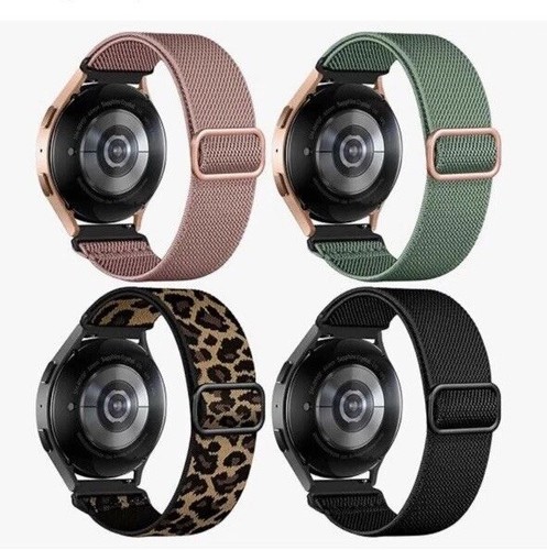 4 Pack Stretchy Nylon Loop bands compatible with Samsung Galaxy Watch 7 6 5 4