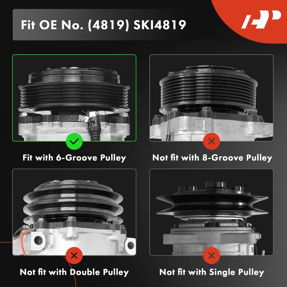 A-Premium A/C Compressor with 6-Groove for Freightliner Century Class Columbia - Image 2 of 4