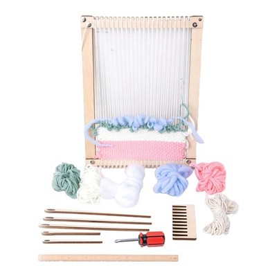 Useful Tapestry Weaving Loom Kit DIY Handmade Fabric Project with Colored String