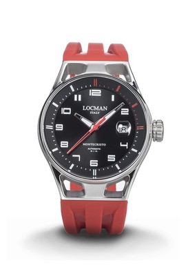 LOCMAN Uhr Montecristo 0541A01S-00BKRDSR schwarz mit Silikonarmband ros