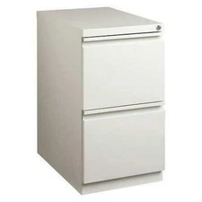 Steel Desk Pedestal 2 Drawer File Cabinet 15in Wide Light Gray Locking Mobile