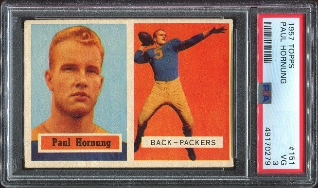 1957 Topps #151 Paul Hornung RC PSA 3 Packers HOF Notre Dame Heisman