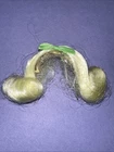 Vintage BARBIE DOLL FRANCIE Blonde HAIR FAIR Metal Headband with Green Ribbon