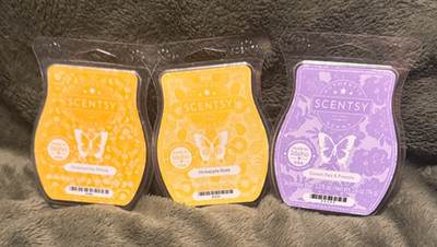 Scentsy Wax Bars Lot of 3 Chamomile Petals, Pineapple Rose, Sweet Pea & Freesia
