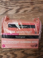 2X Neutrogena PINK GRAPEFRUIT CLEANSING WIPES for Acne Prone Skin, 50 Total