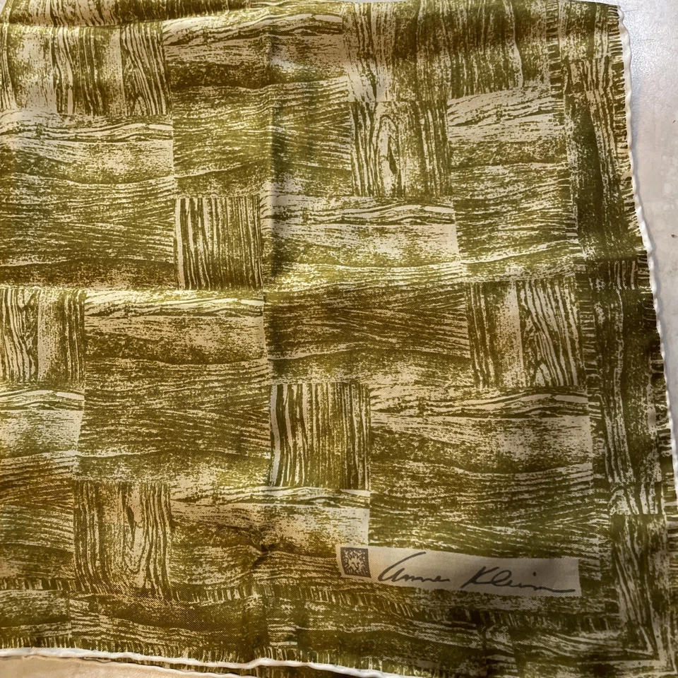 Anne Klein Hand Stitched and Rolled 26 Square Scarf Basket Weave Design - Image 2 of 4