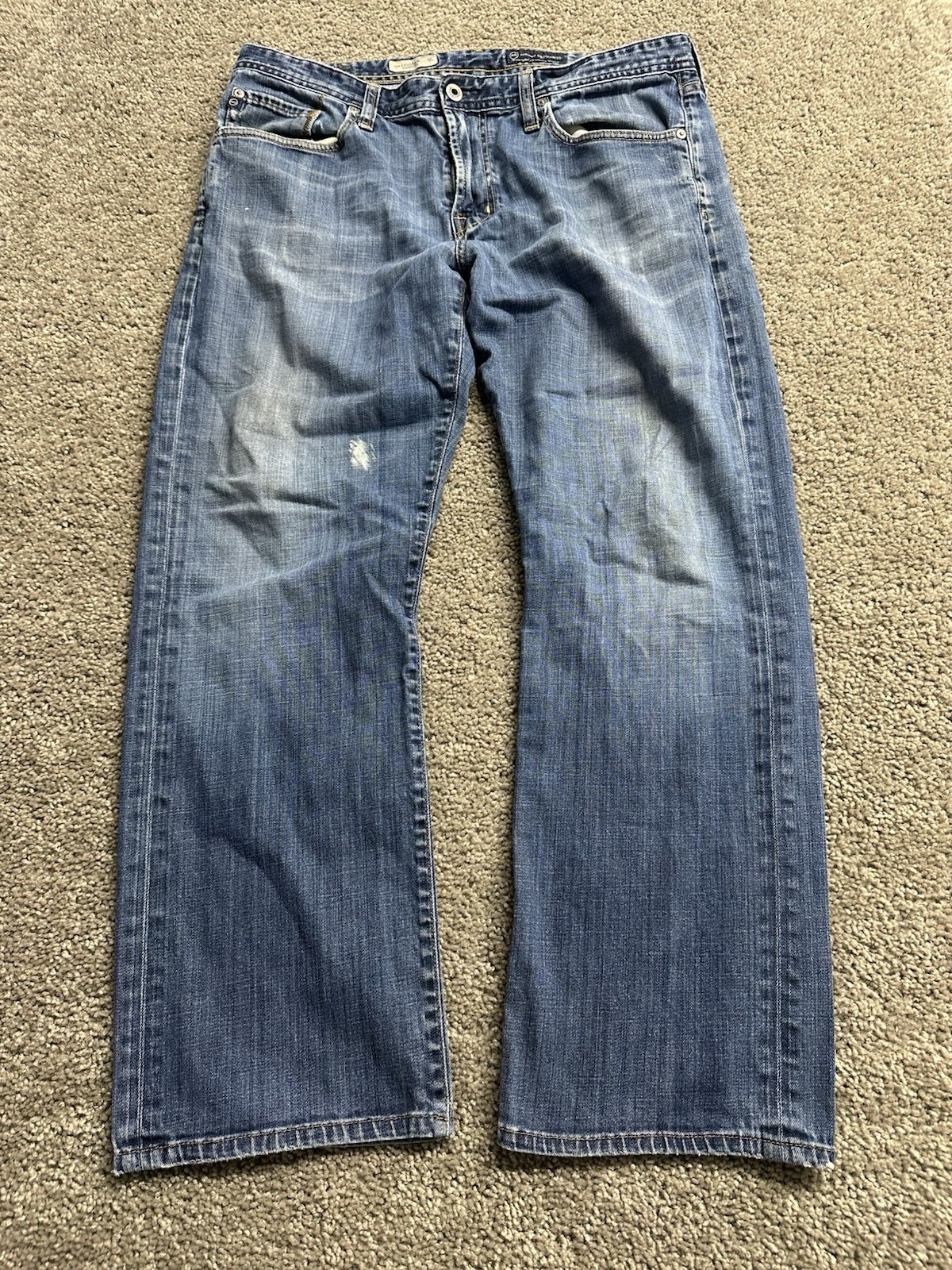 AG Adriano Goldschmied Jeans Mens 36x32 Blue The Protege Straight Leg Denim USA