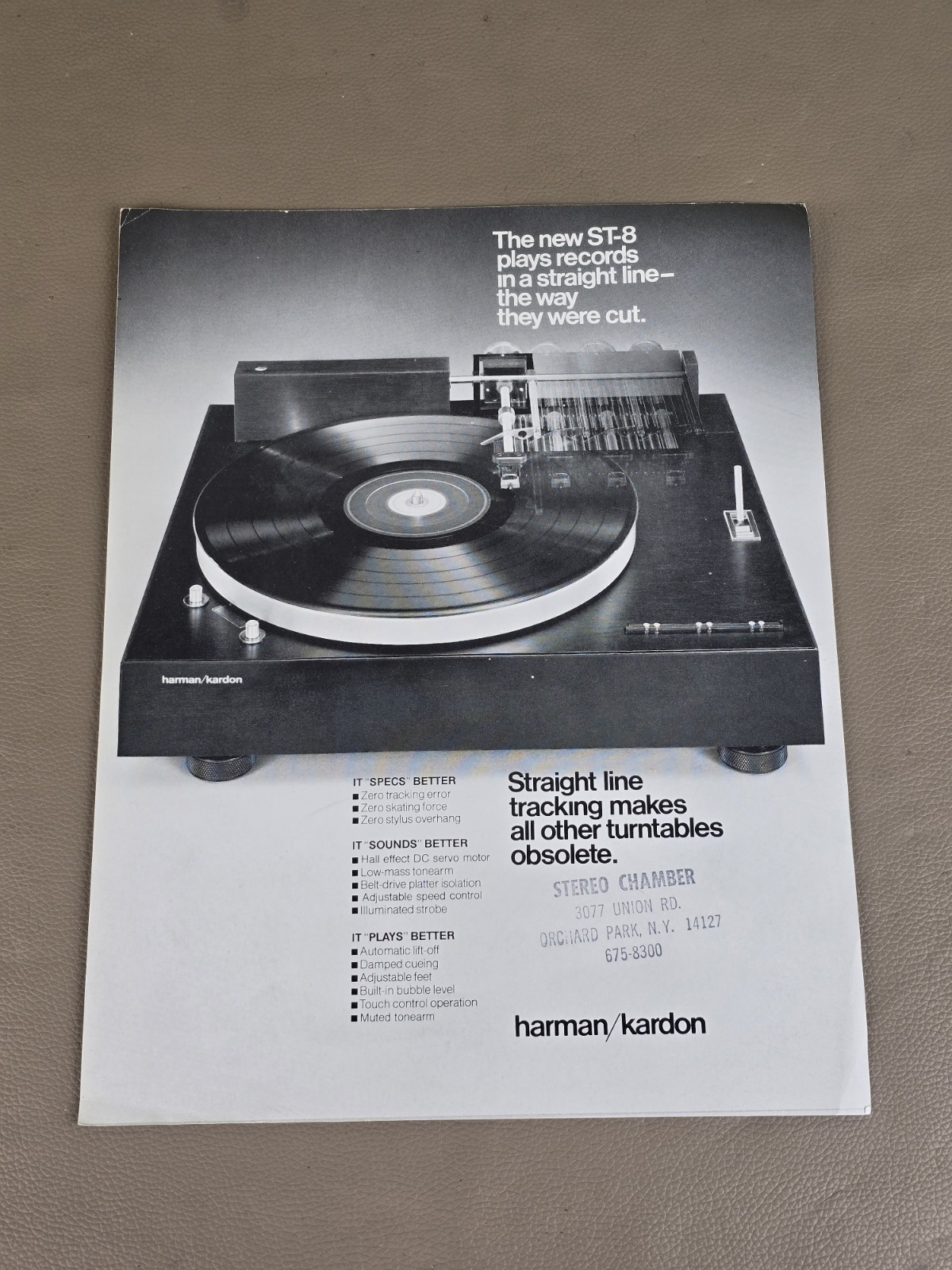 Harman Kardon ST-8 Brochure D-3406