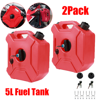 #ad 2Pack Portable 5L Gas Fuel Tank Petrol Storage Can For ATV UTV Motorcycle Car $51.98