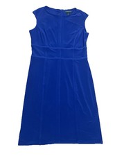 Ralph Lauren Women’s Cobalt Blue 14 Sleeveless Sheath Dress Fully Line Stretch