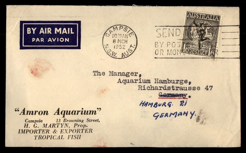 Mayfairstamps Australia 1952 Amron Aquarium Campsie to Germany Cover cca_17919