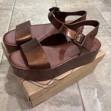 Melissa Mar AD Platform Sandals Bronze Brown ...