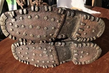 4 Four Antique Mountaineering Mountain Climbing Boots With Hobnails On One Set