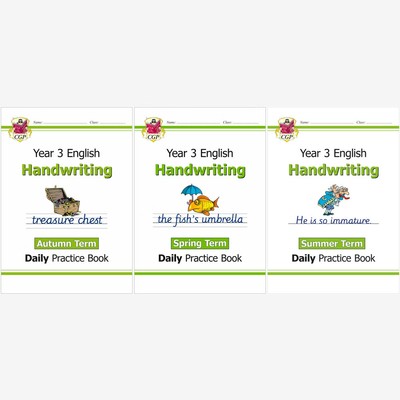 KS2 Handwriting Year 3 Full Set Ages 7-8 CGP Daily Practice with Answers
