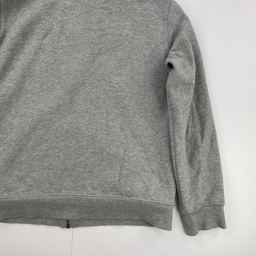 CONVERSE Hoodie Large Grey Womens Full Zip Logo Fleece Lined Sweatshirt - Picture 11 of 12