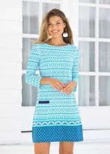 Cabana Life Aruba Blues Mini Shift Dress Size Small (4-6) UPF 50 NWT $138 Blue