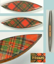 Antique Stuart Tartan Ware Tatting Shuttle * Scottish * Circa 1870