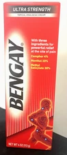 Bengay Ultra Strength Topical Pain Relief Cream, Non-Greasy Topical Anal... 4 oz