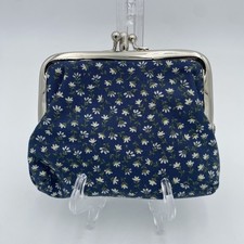 Sanxiner Kiss-Lock Coin Purse Vintage Style Ditzy Floral Blue Silver Hardware