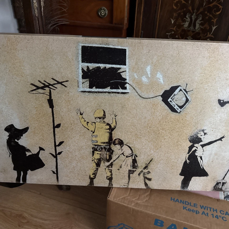 Banksy Wall Art Collage Canvas Print XL - Image 4 of 4