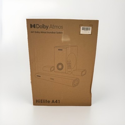 Hiwill HiElite A41 Dolby Atmos Soundbar HDMI Remote Wall Mount Brown US Plug