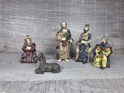 Vintage 5 Piece Nativity Scene 4'' Figures Replacement Pieces g78d3