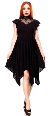 Kleid mit Spitzeneinsatz schwarz ''Ocultica'' XL  ''atixo'' Artikelnummer: 93000