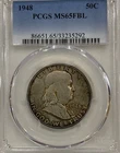 1948 P Franklin Half Dollar  PCGS MS65 FBL Toned 90% Silver