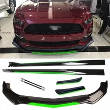 For Ford Front Bumper Lip Side Skirt Rear Bumper Lip Strut Rods Black Green