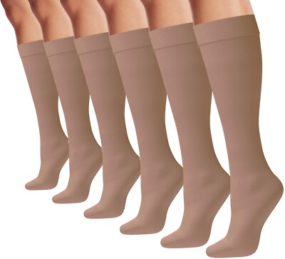 Queen Size Trouser Socks for Women, 6 Pairs Plus Stretchy Opaque Knee High Bulk