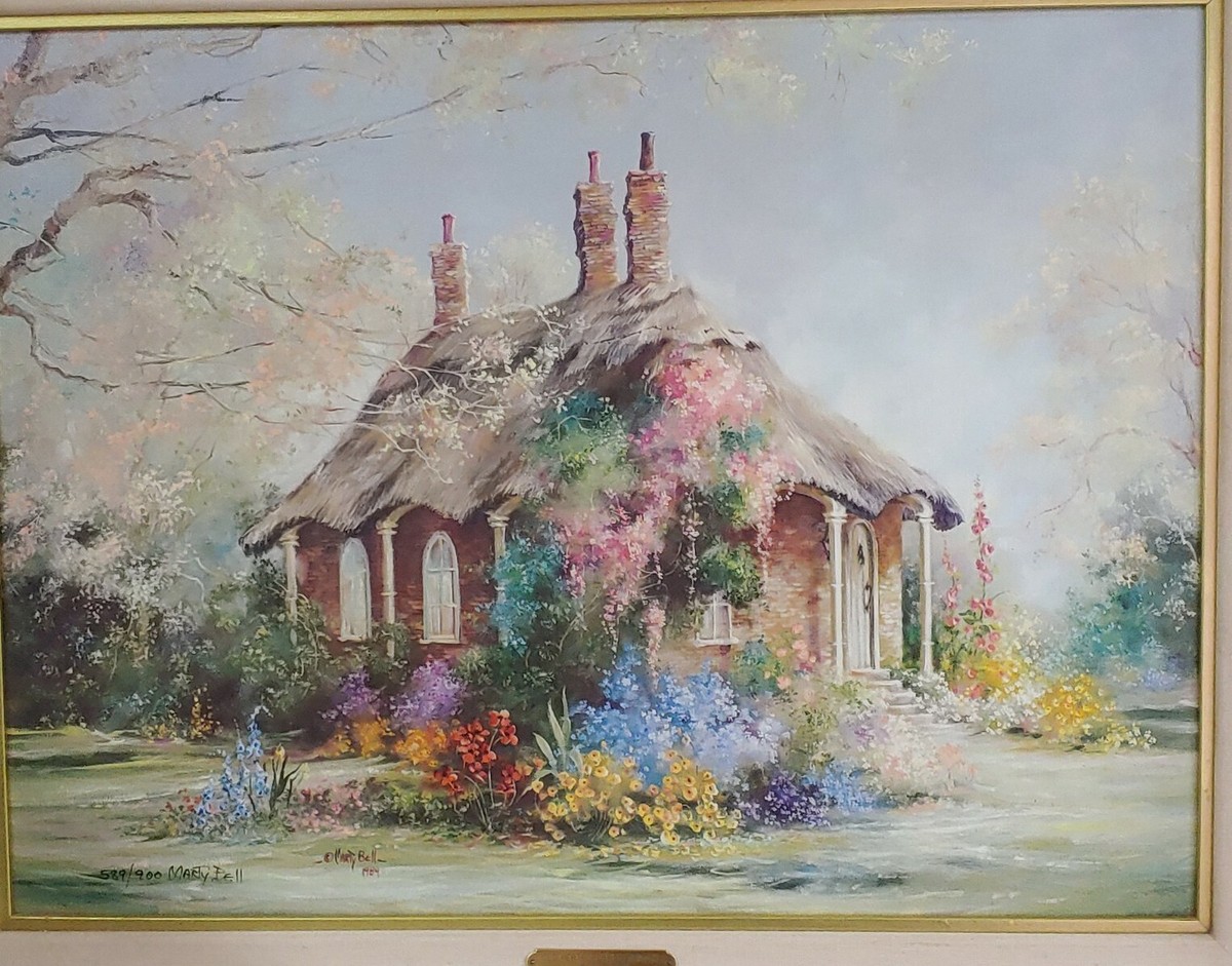 Marty Bell 1984 OLD HERTFORDSHIRE THATCH 589/900 w/COA FRAMED