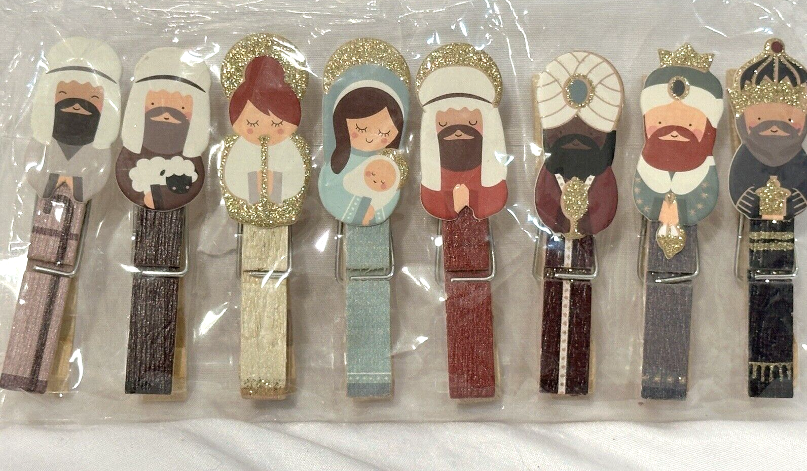 Nativity Set Of 8 Wood Clothes Pins By Sheffield Home New In Package
