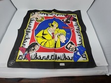 Lot of 2 1990 vintage DICK TRACY MULTI-COLORED Lg bandana handkerchief/mask