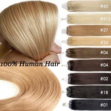 Micro Ring Easy Loop Tip Remy Human Hair Extensions Silky Hair Micro Bead Links