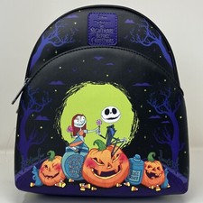 Loungefly The Nightmare Before Christmas Jack  Sally Pumpkins Mini Backpack