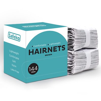 Hair Nets 144 PCS Individually Wrapped Lightweight Nylon Hairnets Latex-Free ...