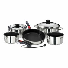 Magma Induction Non-Stick Cookware Set - Silver, Set of 10 A10-366-2-IND