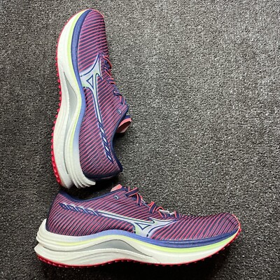 Mizuno Wave Rebellion Women's Size 8 Running Shoes  Diva Pink-Indigo White 